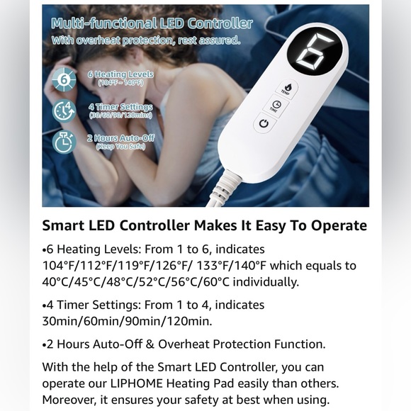 BRAND NEW! Heating Pad for Back, Neck and Shoulder Pain Relief - Picture 8 of 16